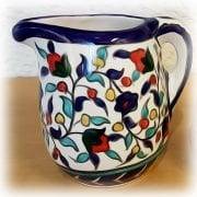 hand painted milk jug pottery