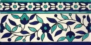 Floral bluie border tiles
