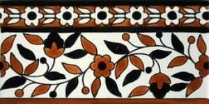 Floral brown border tile