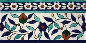 Floral multicolor border tile