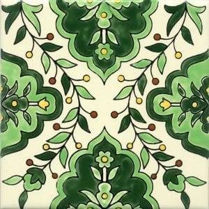 green persian decorative 15x15 cm tile