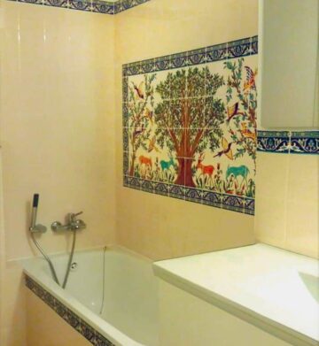 Hand painted Bathroom Tile Idea