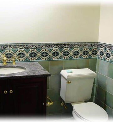 Hand painted Bathroom tile design idea