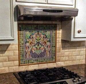 hand painted kitchen tile mural