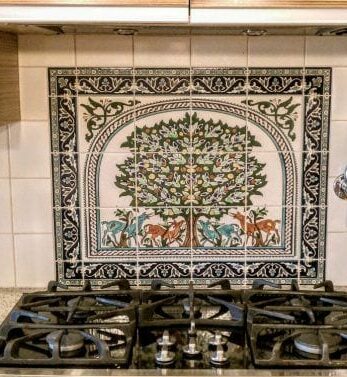 kitchen backsplash tiles with Tree of Life