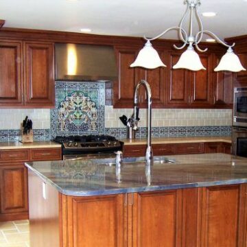 hand painted Kitchen backsplash tiles
