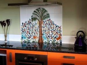 custom tile mural for kitchen backsplah
