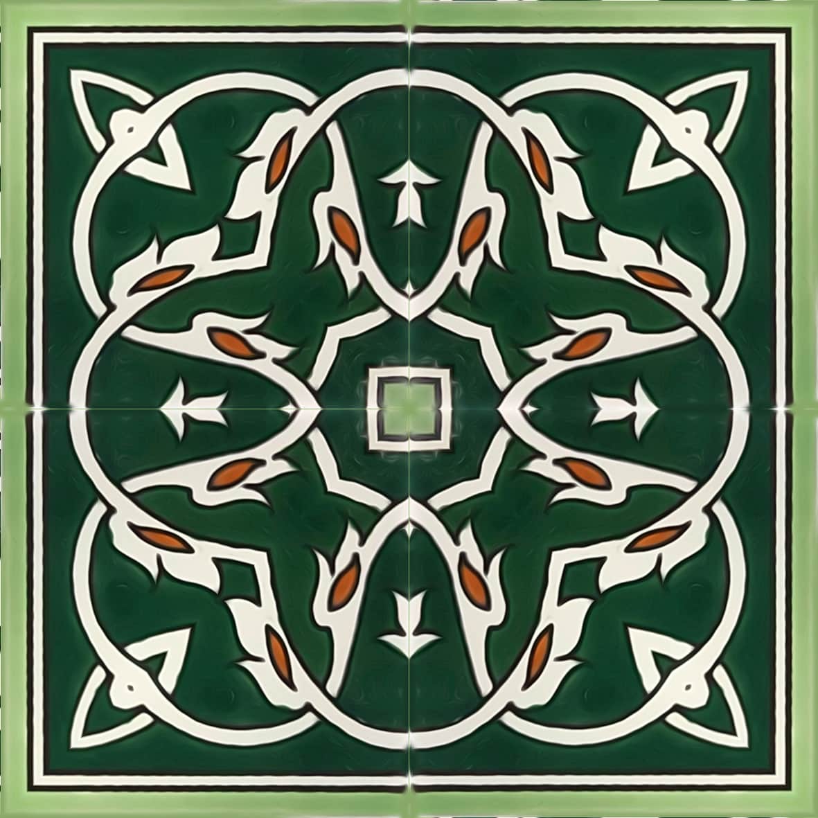Chain Green tile pattern