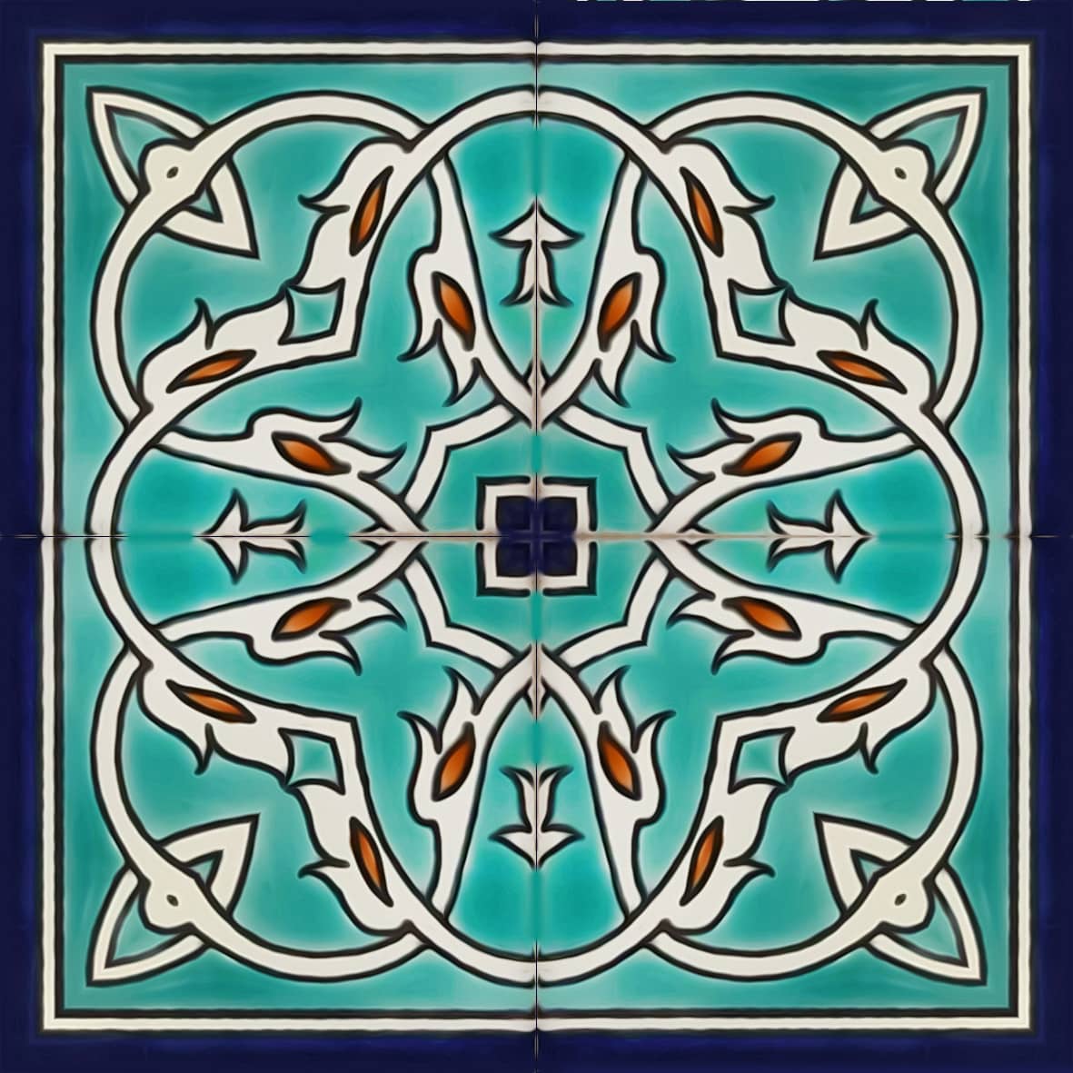 Chain light blue tile pattern