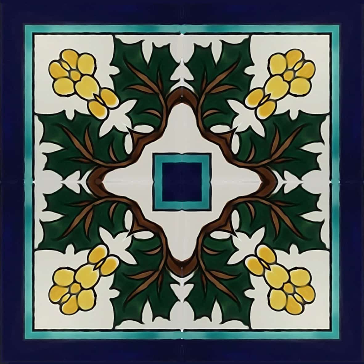 Grape ceramic tile corner pattern