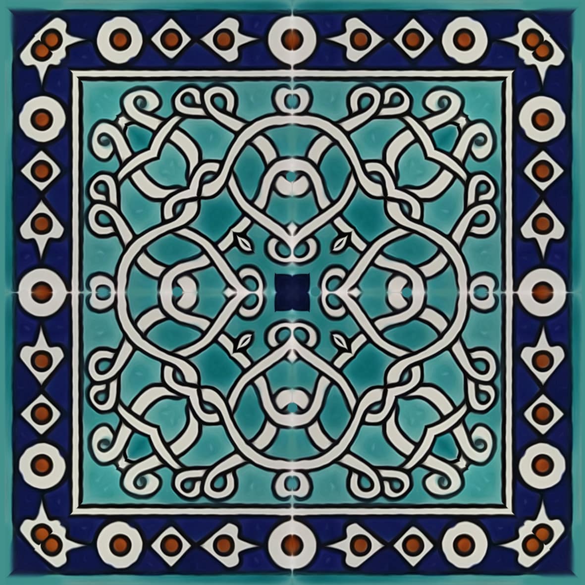 Hishams light blue ceramic tile pattern