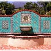 Outdoor fountaindecorative tiles and mural