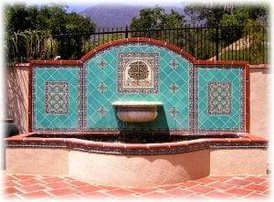 Outdoor fountaindecorative tiles and mural