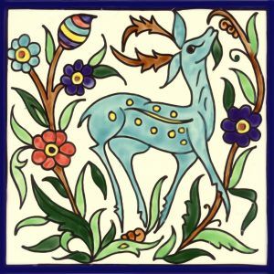 Hand painted tile accent