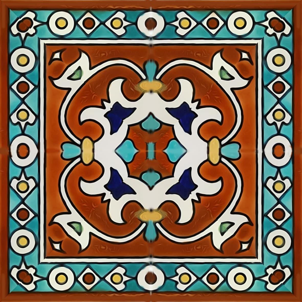 Wave 15x15cm tile pattern briown