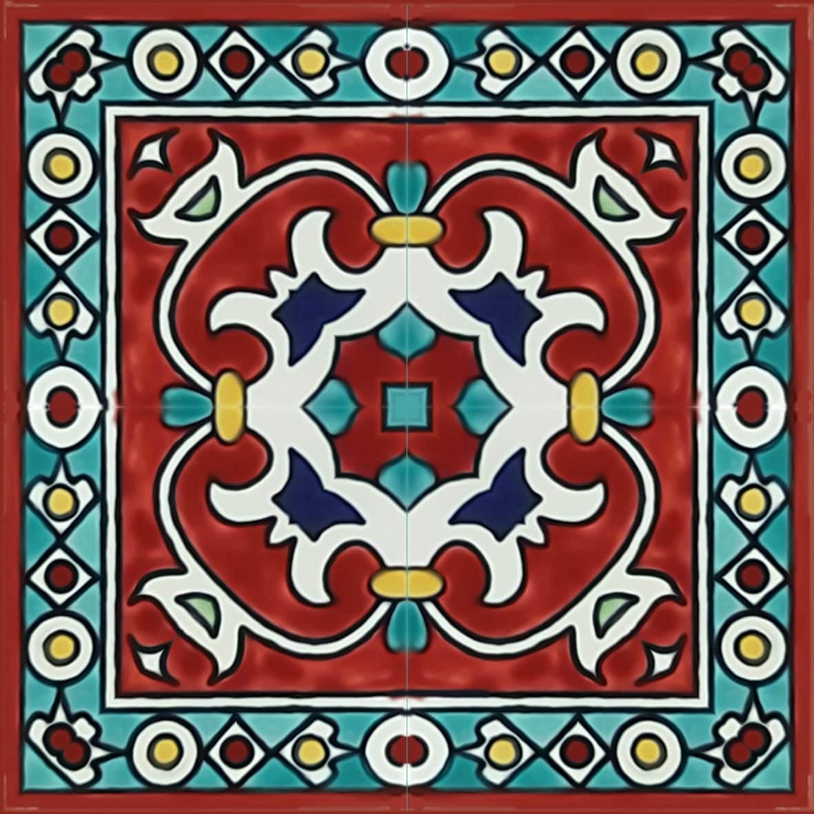 Hand decorated Accent Tile by Balian