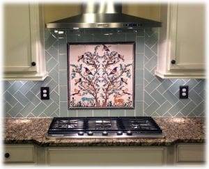 Kitchen backsplash tile mural