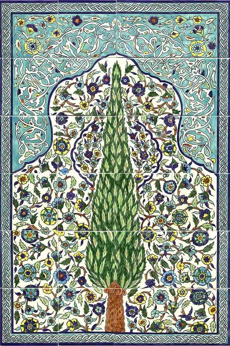 Ceramic tile mural Hand painted