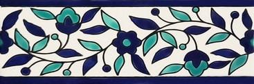 Floral blue 1 tile border design