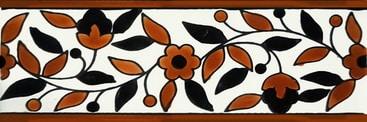 Floral brown tile border design