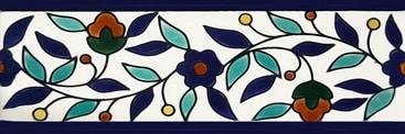Floral multicolor border tile design