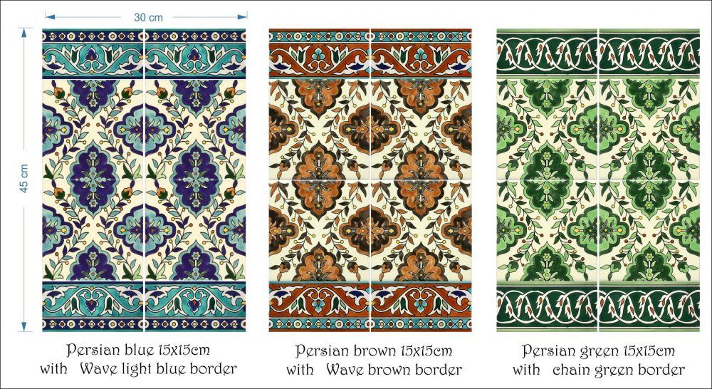 Persian tile design series hand painted decorative tiles