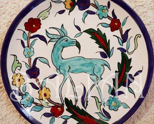 Painted plate Gazelle 22cm