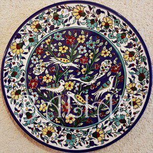 The Peacocks of Eden hand painted plate