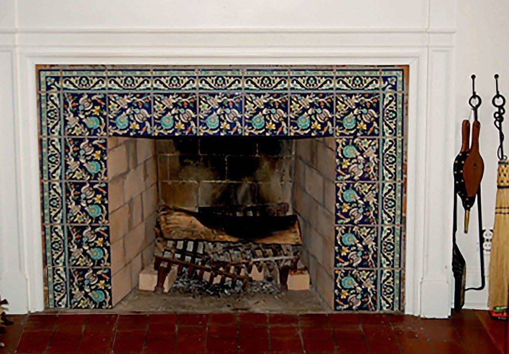 Custom Fireplace Tiles By The Balian, Spanish Tile Fireplace Designs