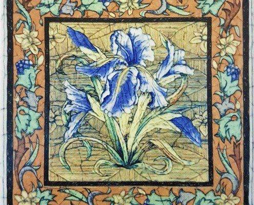 blue Lilly Victorian Tile