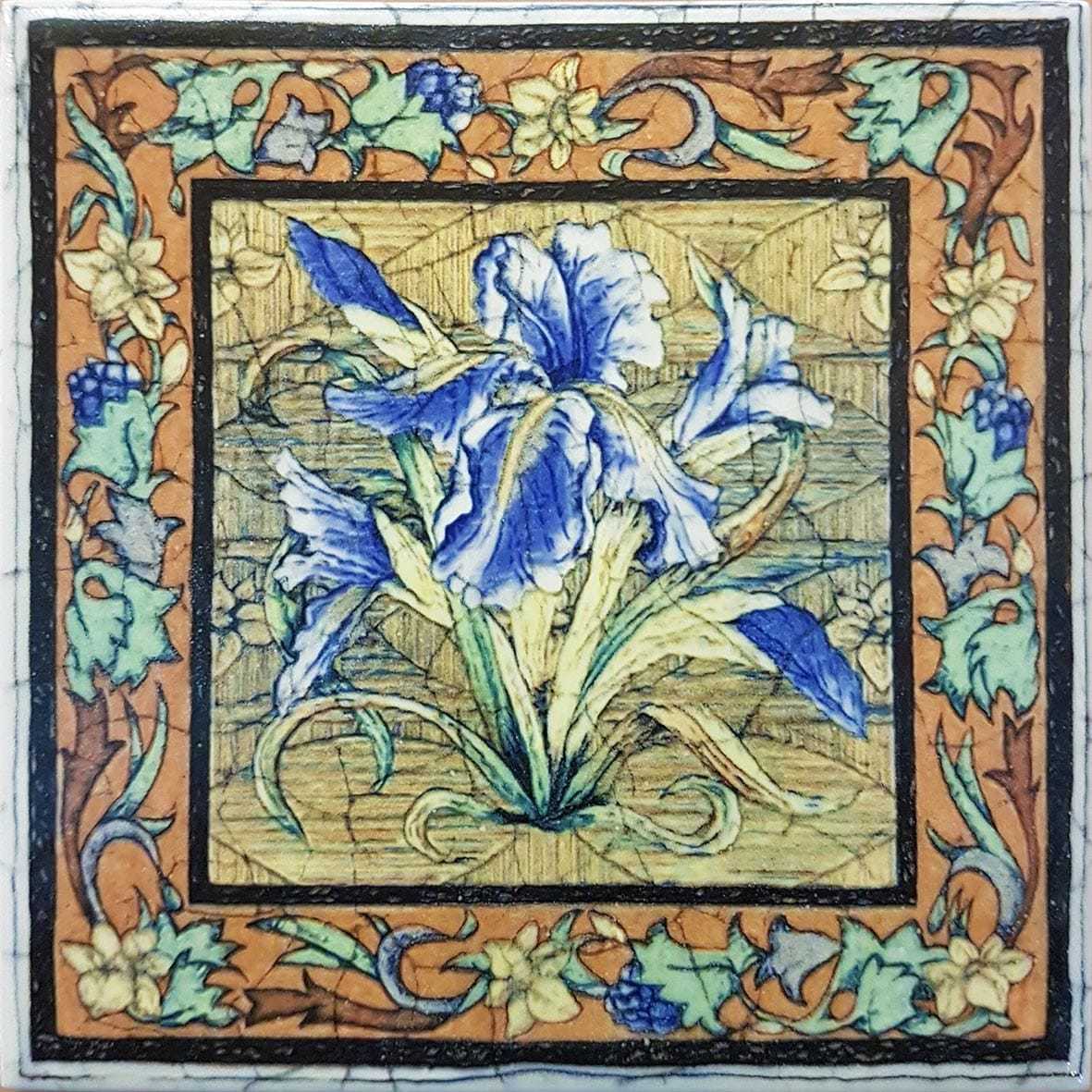 blue Lilly Victorian Tile