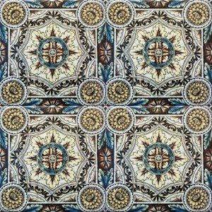 Four geometric Victorian Tiles