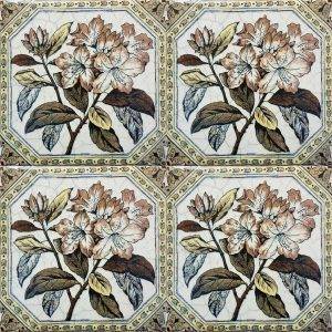 four victorian tiles together