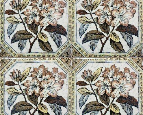 four victorian tiles together