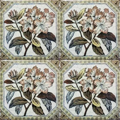 four victorian tiles together