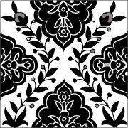 Black and White Tiles Persian Pattern