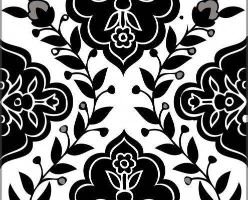 Black and White Tiles Persian Pattern