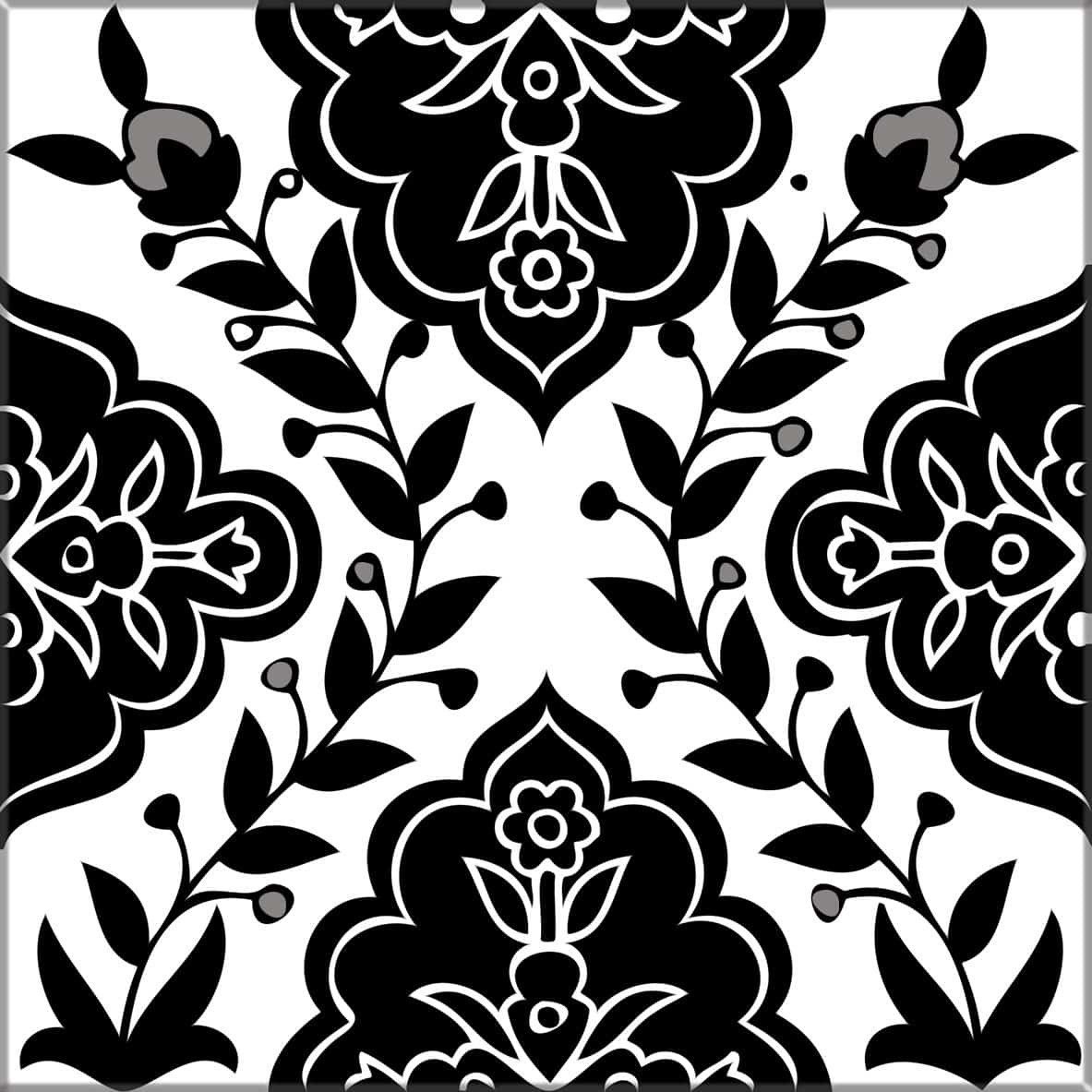Persian series black and white tile
