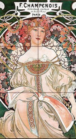 art nouveau tile design