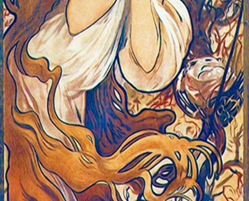 Mucha art nouveau tiles