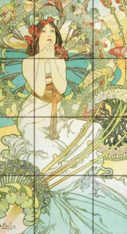 Mucha art tile deco