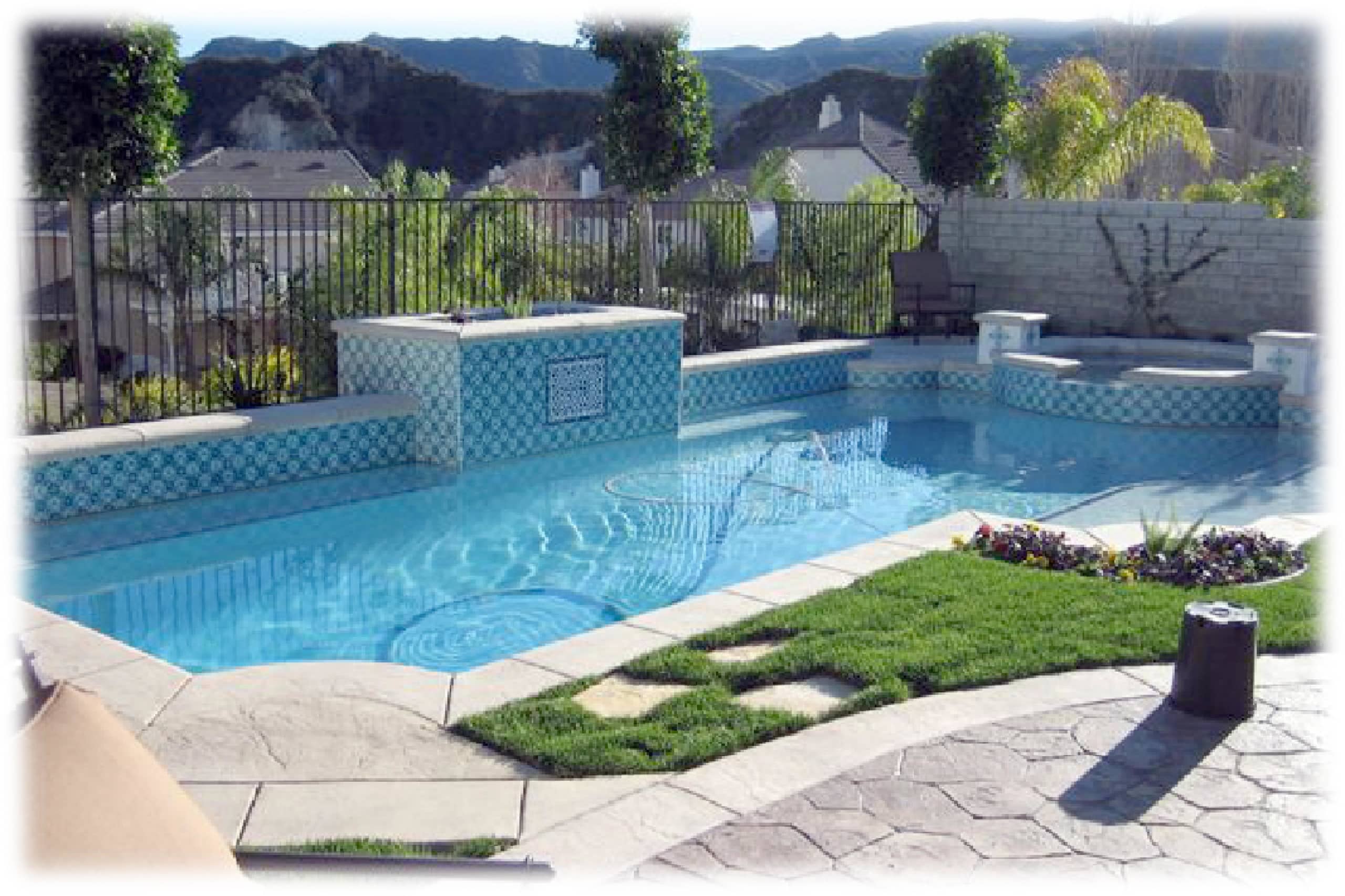 Ron Massino waterline pool tile installation for a beautiful swimming pool design idea