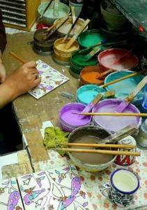 The making of hand painted tiles