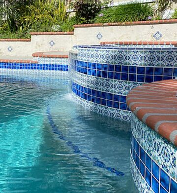 Pool waterline tiles for a pool design idea