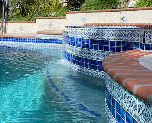Pool waterline tiles for a pool design idea