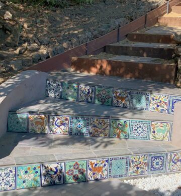 Stair Riser tiles in Arizona Garden