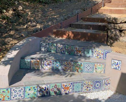 Stair Riser tiles in Arizona Garden