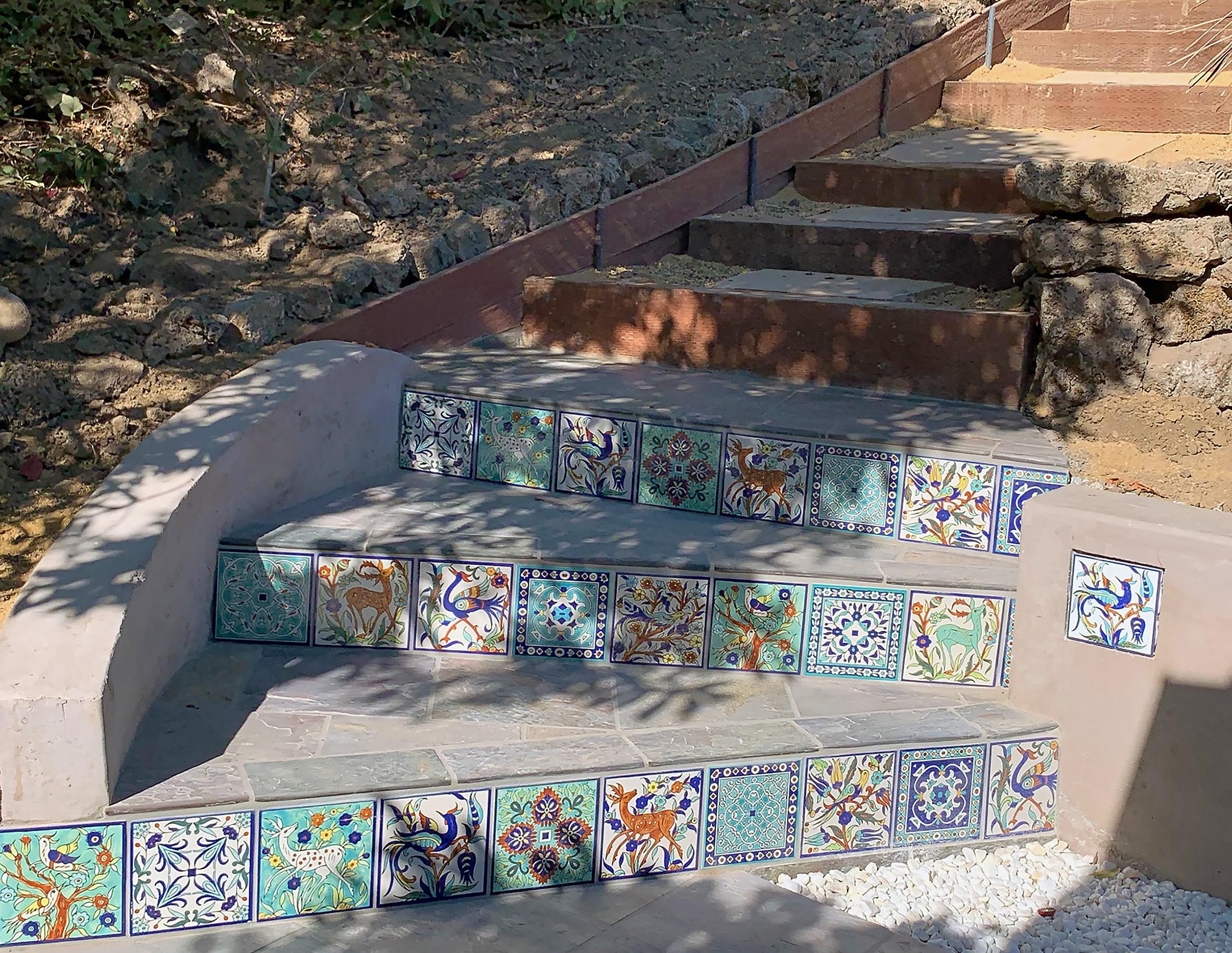 Stair Riser tiles in Arizona Garden