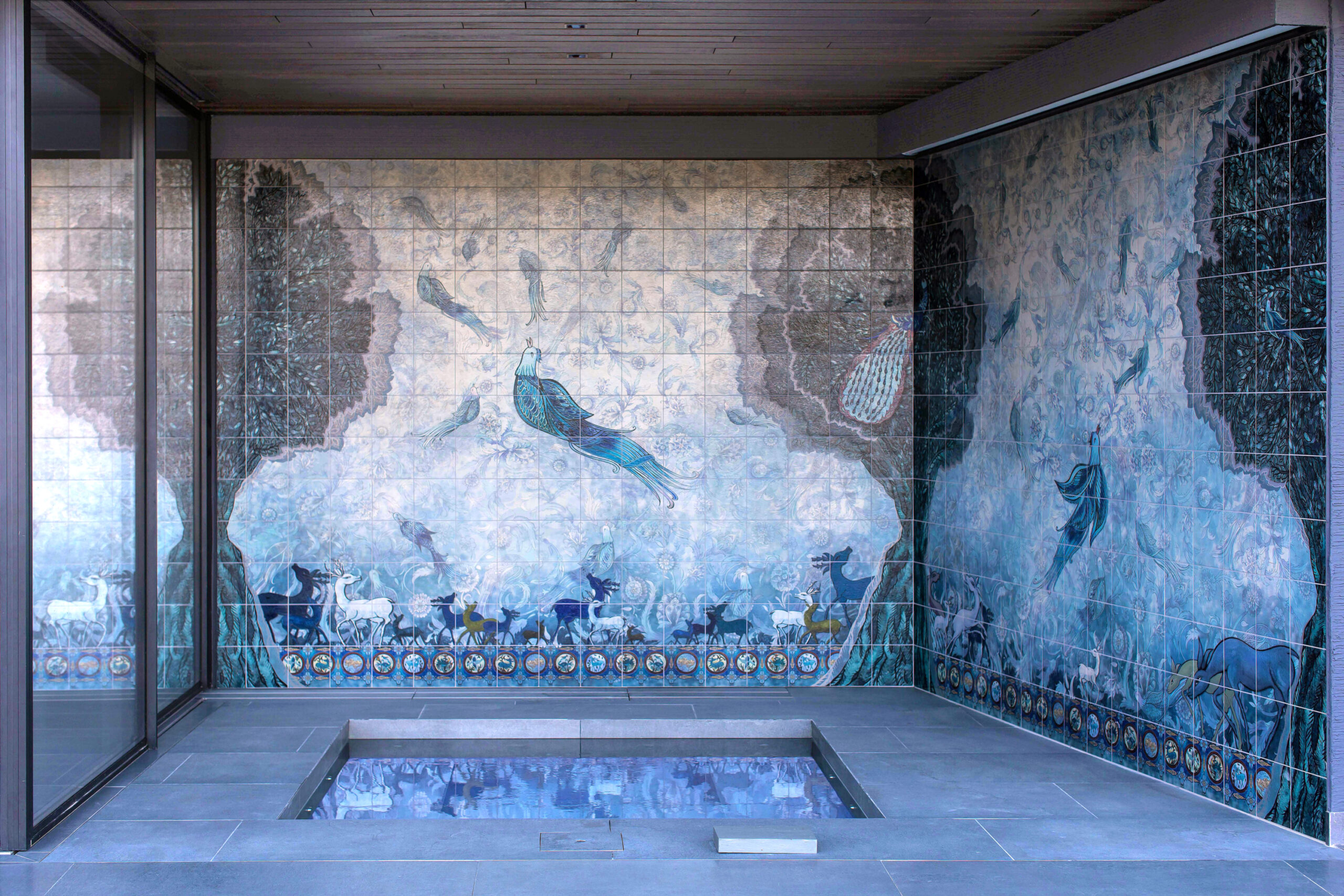 A custom artistic tile mural in Spain