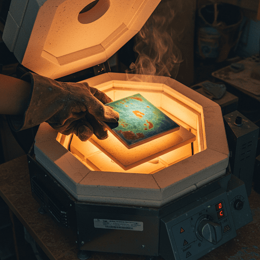 firing a ceramic bespoke custom tile